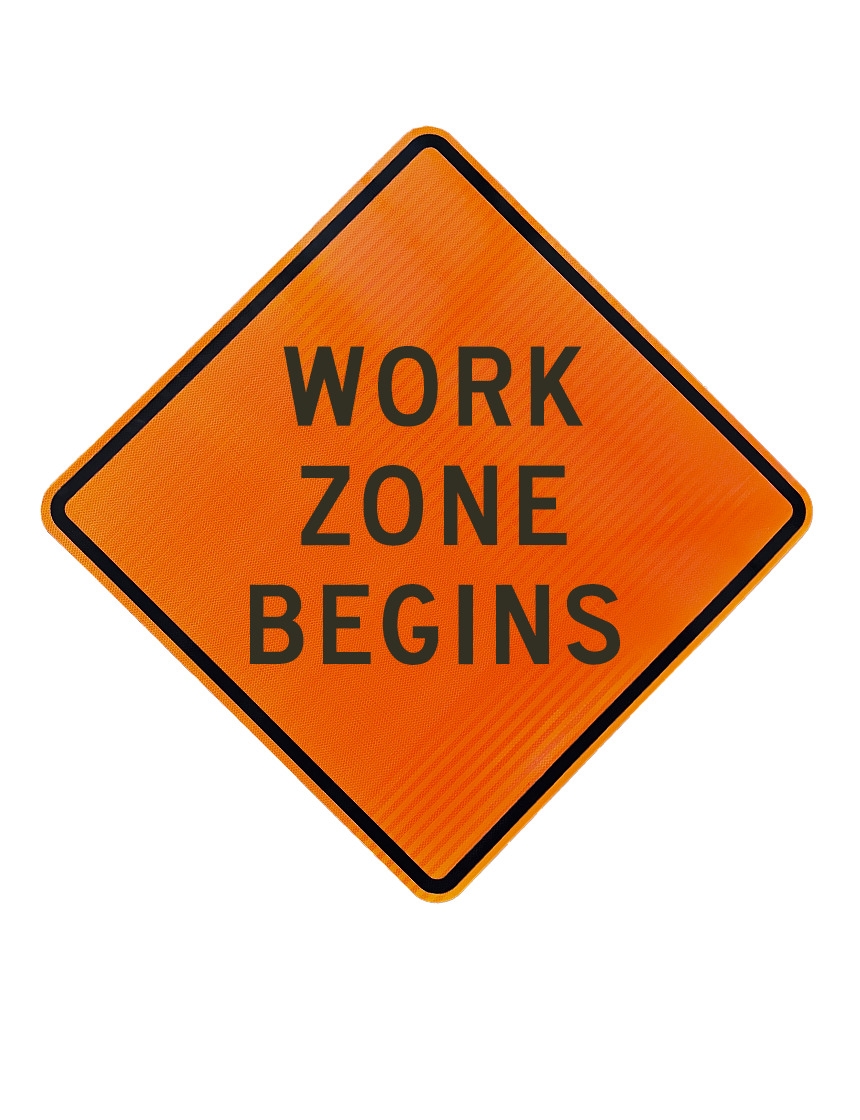 Work Zone Begins Sign RS ACM 36 WRKZNBGN Traffic Safety Store