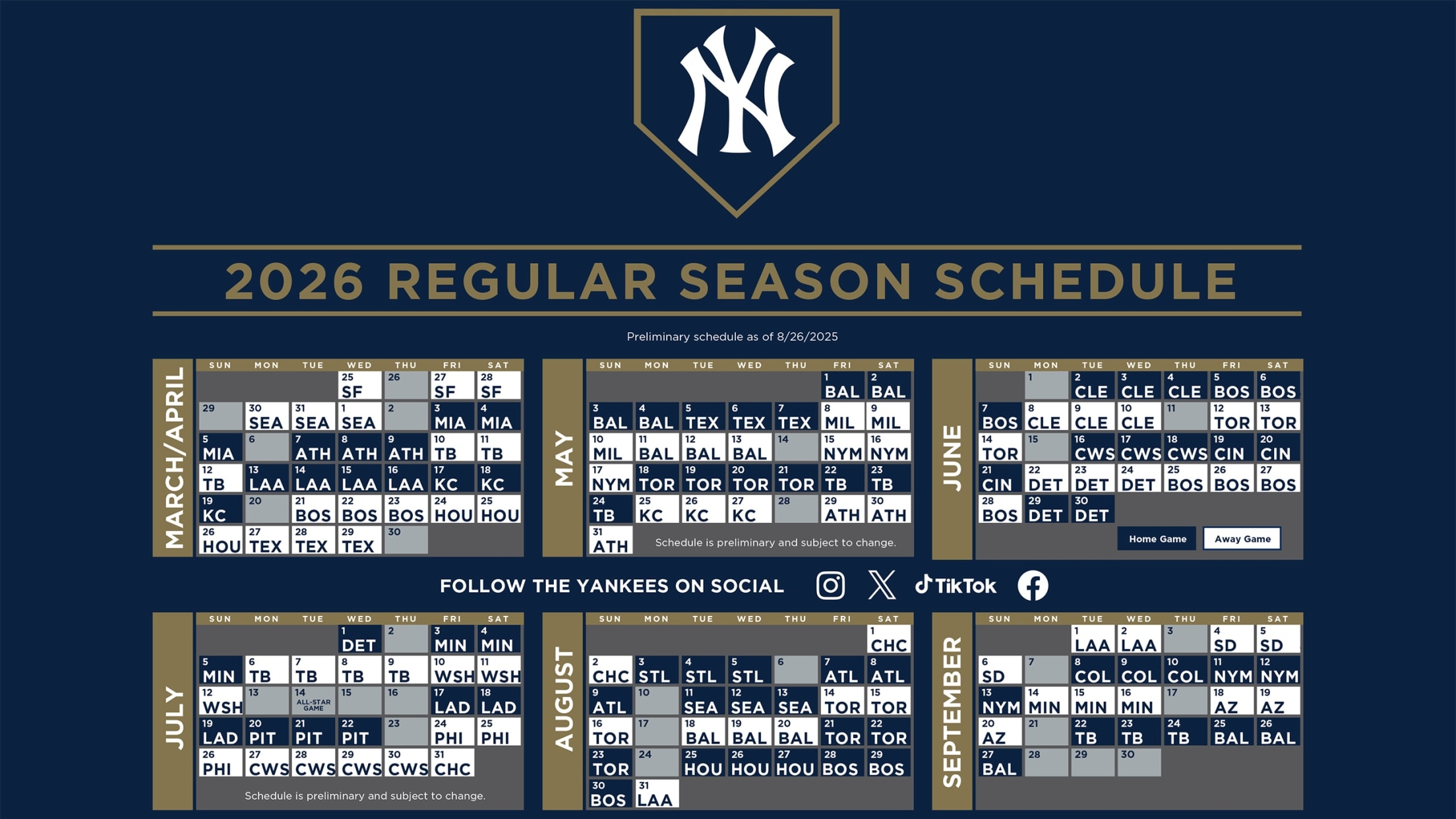 Yankees Printable Schedule New York Yankees Yankees Printable Schedule New York Yankees